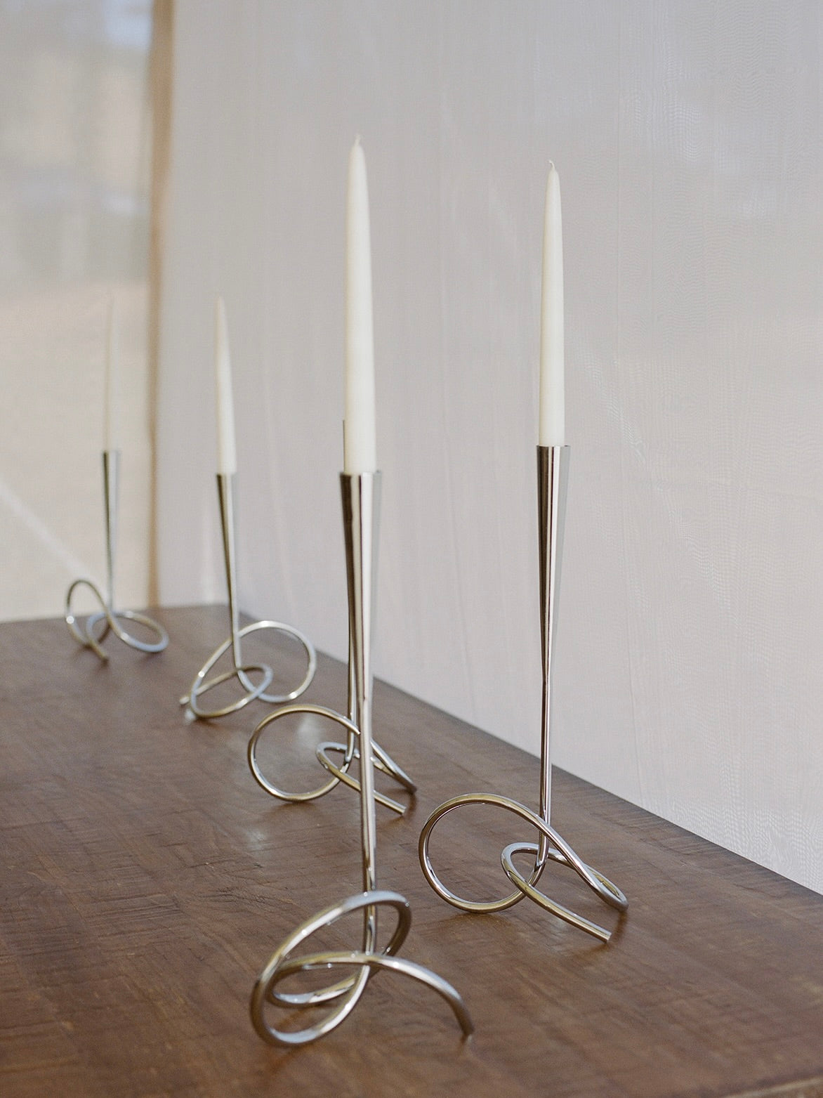 Silver Idle Scribble Candle Holder